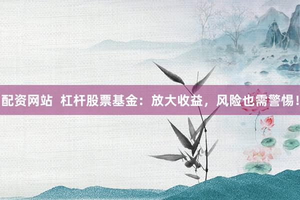 配资网站  杠杆股票基金：放大收益，风险也需警惕！