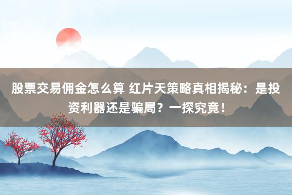 股票交易佣金怎么算 红片天策略真相揭秘：是投资利器还是骗局？一探究竟！