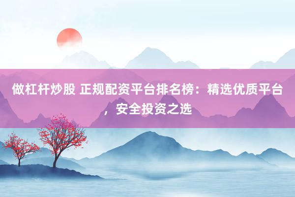 做杠杆炒股 正规配资平台排名榜：精选优质平台，安全投资之选